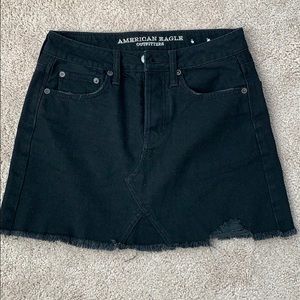 American Eagle size 0 black denim mini skirt